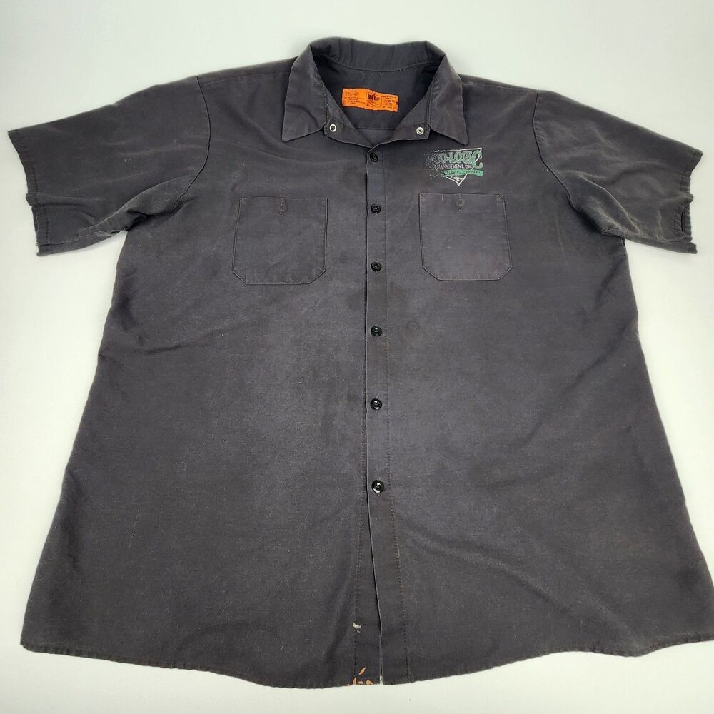Red Kap Work Shirt Spider Bugging You Graphic Back Co Logo Mens XXL Workwear